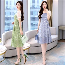 2022夏季新款时尚气质优雅连衣裙，女装连衣裙，金典明美