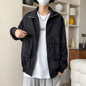 春秋季翻领外套男日系复古休闲大口袋痞帅宽松工装夹克衫 JC423图片