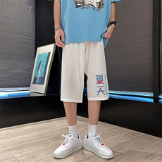 QK72192-P25冰丝七分裤男大码速干短裤男五分裤港风，男装休闲裤，电商A040
