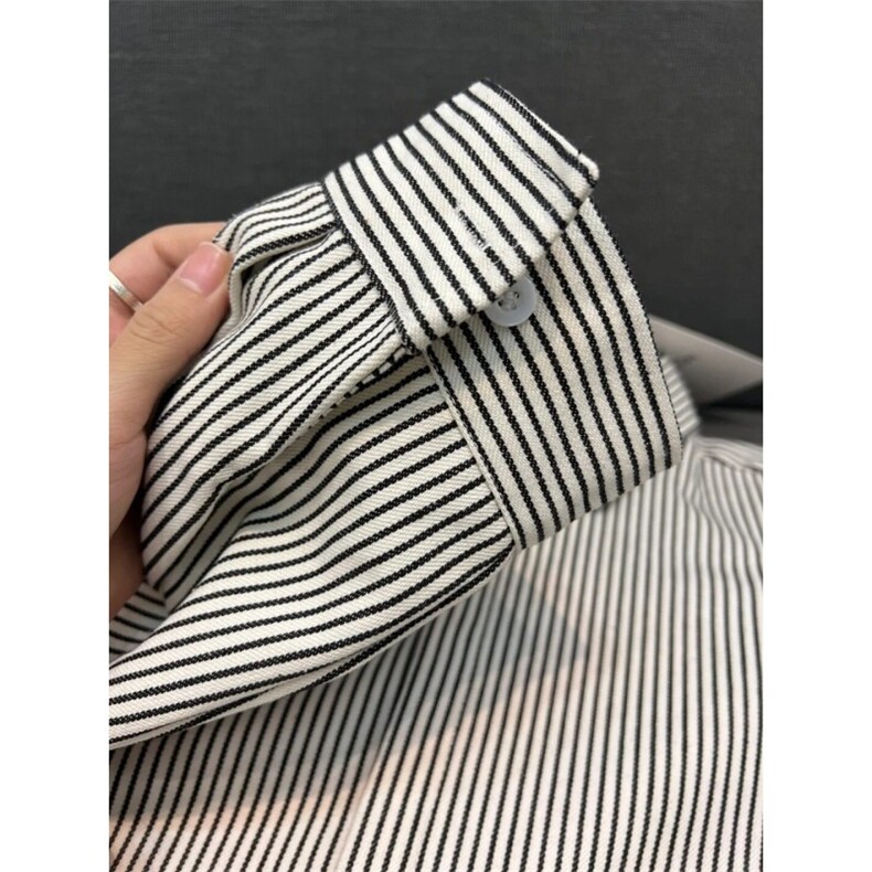 春季条纹衬衫外套男女春新款百搭内搭衬衣设计感小众上衣XX29P38,男装衬衫,星座1013-5
