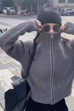 时尚高领拉链羊毛开衫百搭显瘦保暖毛衣外套，女装羊毛衫，旭驰羊绒