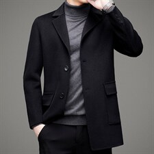 澳洲羊毛毛呢风衣男新款中年秋冬大衣商务休闲外套MNSA2277-P480，男装毛呢大衣，电商B212（原钱塘6029）