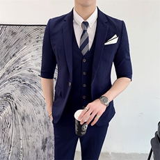 夏季中袖西服礼服套装三件套西装薄款SJT-X11-P240，男装西服，星座1012