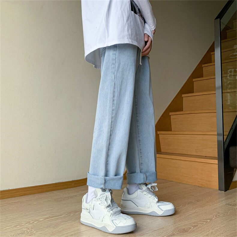 牛仔裤男复古直筒美式oversize裤子高街休闲长裤A080-9291-P35，男装牛仔裤，电商A080