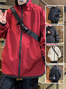JK9026/P70两面穿休闲男外套春季宽松情侣运动ins百搭夹克两面服图片