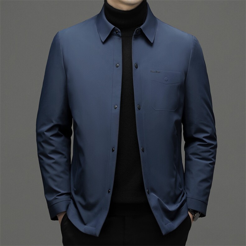 中年男士加厚商务休闲羽绒服2023冬季新款翻领纯色男装鹅绒外套，男装羽绒服，电商B212（原钱塘6029）