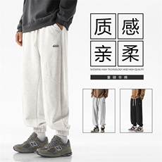 秋季美式束脚运动裤高街阔腿直筒休闲卫裤-X1652特批45，男装休闲裤，星座718