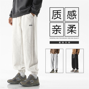 秋季美式束脚运动裤高街阔腿直筒休闲卫裤-X1652特批45图片