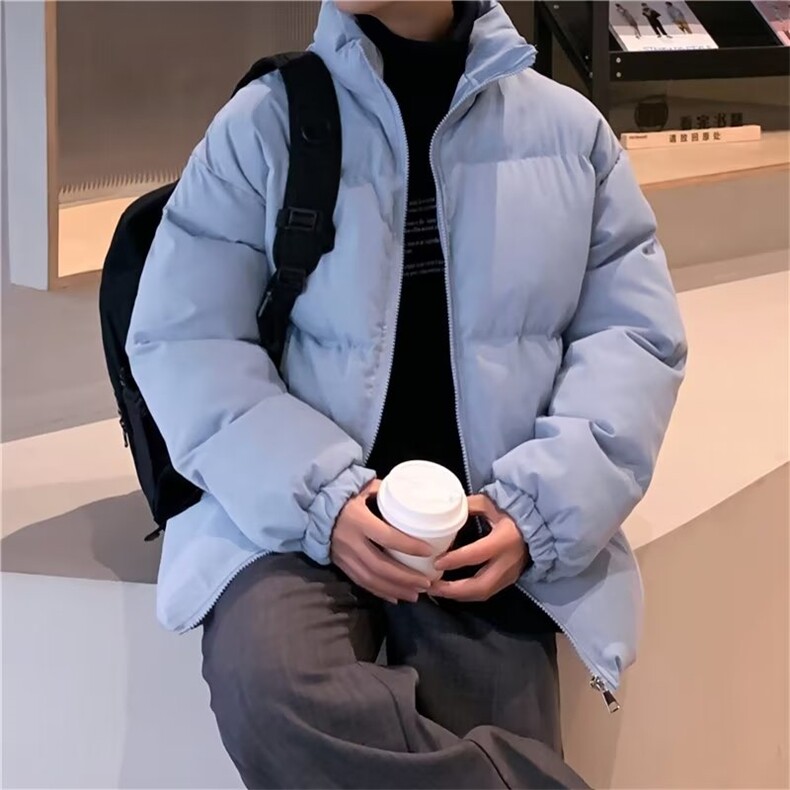 2025冬新款拉链百搭青春流行简约男立领棉衣M8018,男装棉衣,星座1108