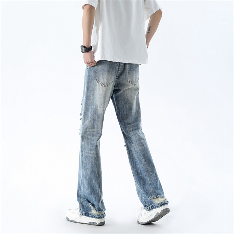 B221美式ins高街暗黑小众夏季重工艺破洞牛仔裤LK24178-P65控88,男装牛仔裤,电商B221