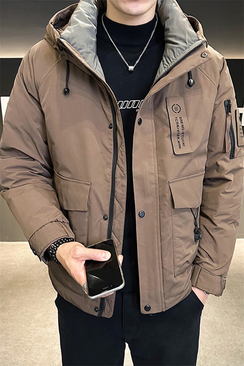 羽绒服男冬季2026年新款潮牌冲锋衣工装帅气加厚高端连帽外套,男装羽绒服,钱塘6003（原4033）