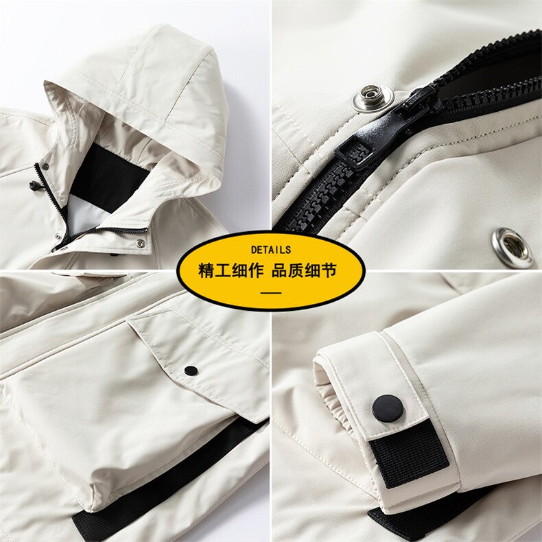 新款硬汉风户外夹克男连帽纯色上衣冲锋衣外套A157B-J2527-特P80,男装夹克,电商A157B