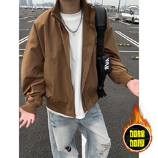 棉衣5W件现货冬季美拉德立领飞行夹克廓形高街棒球服加棉加厚外套，男装夹克，电商A486
