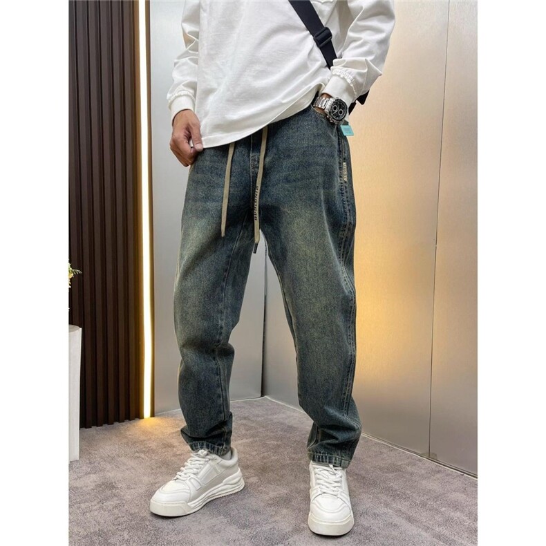1506/QB8280/P57美式潮牌水洗痞帅工装牛仔裤高端阔腿长裤子,男装牛仔裤,星座1506