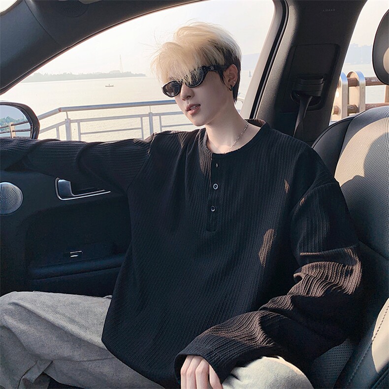 亨利领长袖T港风宽松大码打底衫CH58-特P25无差价，男装卫衣，星座214-3