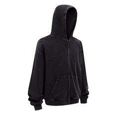 得物抖音高品质二开360克重磅做旧炒雪花连帽水洗卫衣外套CM27，男装卫衣，电商A486