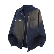 26春装高品质老钱风立领夹克外套男女美式潮牌拉链工装风宽松上衣，男装夹克，电商A486