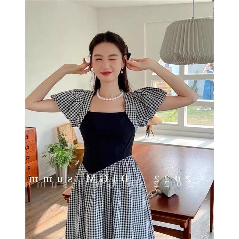 格子连衣裙，女装连衣裙，妤沫 Yumo(4F)