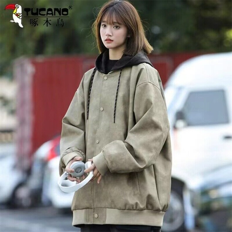 网络图现货假两件机车服皮衣外套男高级感痞帅宽松休闲R960-P90图片