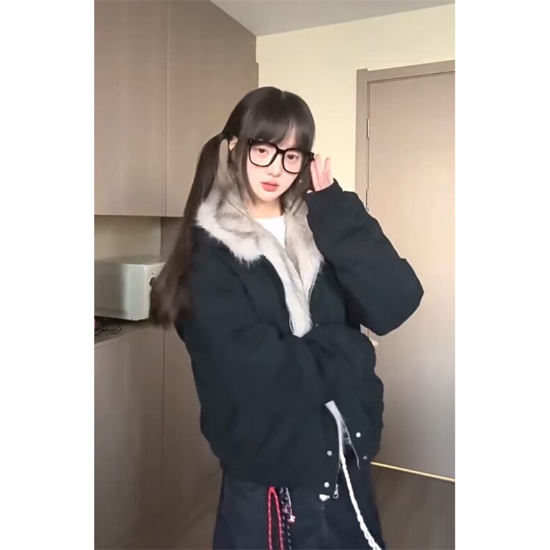 现货高品质美式高街冬季重磅硬挺短款座山雕毛领棉衣男女加厚外套,男装棉衣,电商A486-1