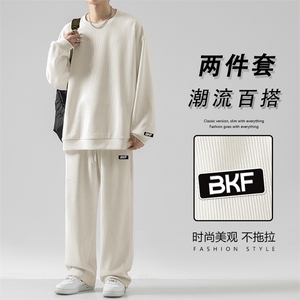 条绒圆领卫衣套装潮牌阔腿卫裤两件套TZ811常规特批98加绒特批118图片