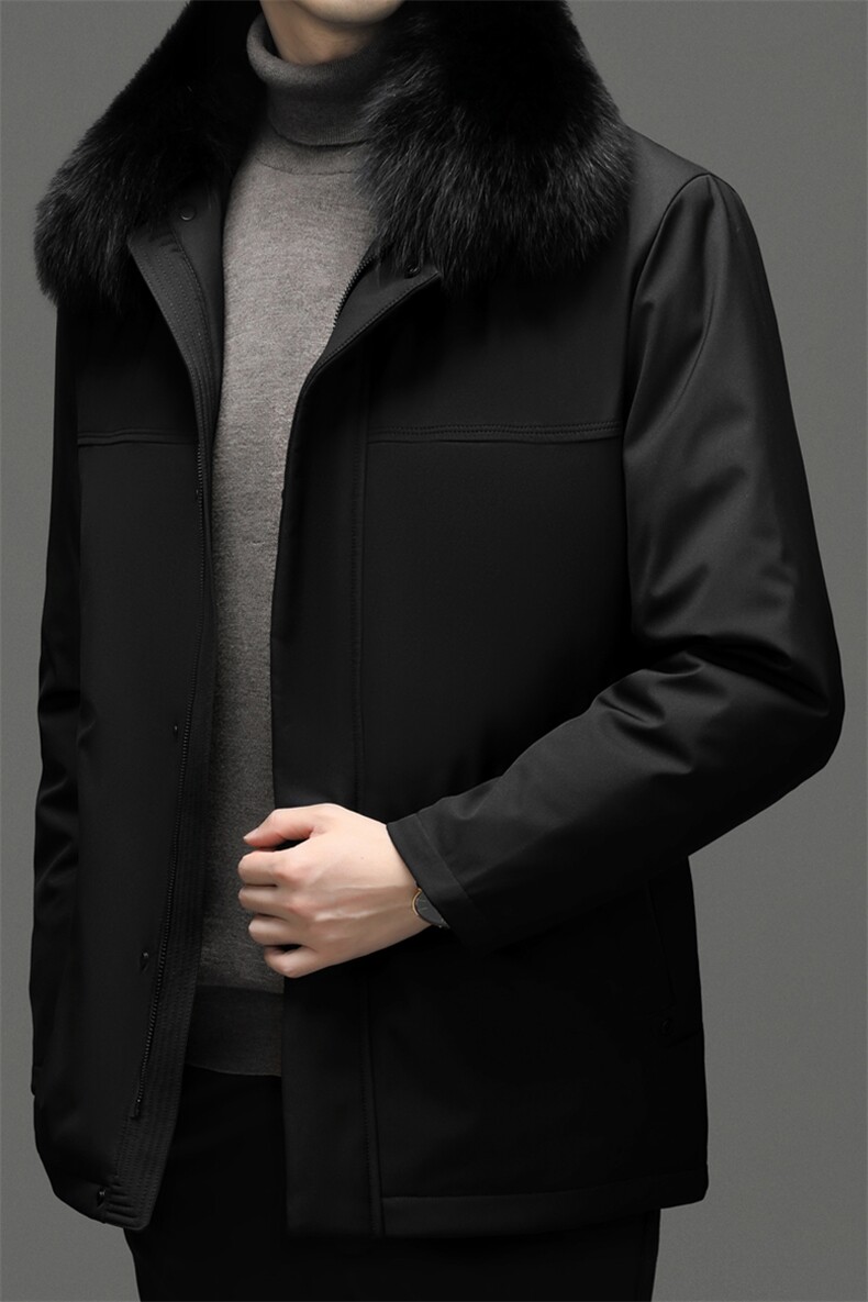 CLW92306钱塘2020-2中年男士冬季厚款毛领拉链中长款羽绒服P245,男装羽绒服,钱塘207-2
