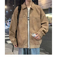 罗蒙美式复古街头百搭机车皮衣男士2025春秋季防风廓形宽松外套男，男装夹克，星座506A