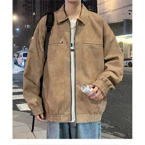 罗蒙美式复古街头百搭机车皮衣男士2025春秋季防风廓形宽松外套男图片