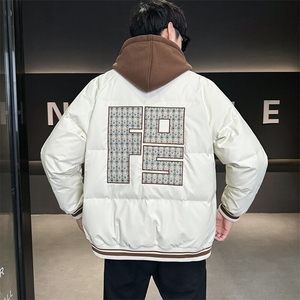2025新款男羽绒服冬季连帽假两件外套 微阔版型B240-YR8069-P215图片