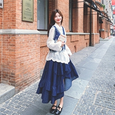 有货民族风牛仔马甲三件套AD808-P175K248，女装套装/套裙，2B187