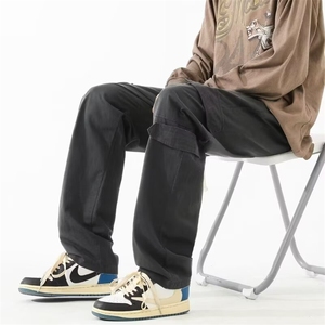 山系工装裤男秋季新款美式复古潮牌宽松休闲长裤高街裤子K06/P42图片