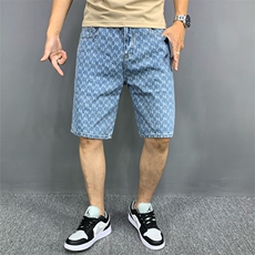 美式牛仔短裤男夏季潮牌宽松五分裤2025新款水洗五分裤TA1203-P45，男装牛仔裤，星座208-5