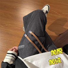 秋冬欧棉绒束脚休闲裤男加绒加厚运动卫裤A389P60控88，男装休闲裤，电商A309