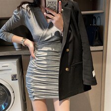 泡泡肩连衣裙，女装连衣裙，XTZ style