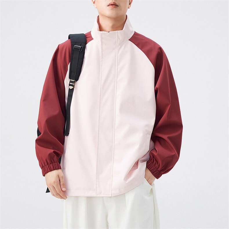 外景宽松夹克男撞色立领上衣外套DSA157B-JK7864-P58,男装夹克,电商A157B