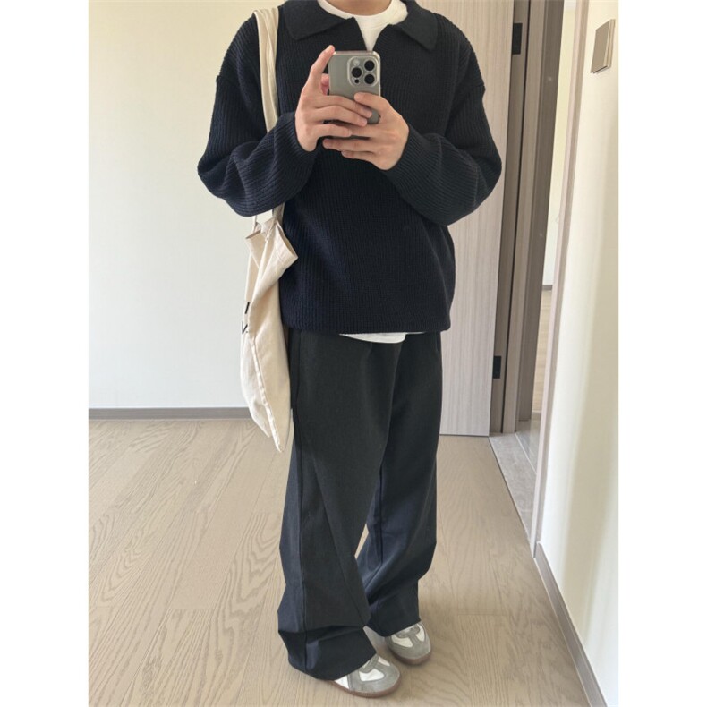 【有货】MY112LL-特P50cleanfit翻领毛衣男美式复古针织衫,男装针织衫/毛衣,星座1007（原301D）