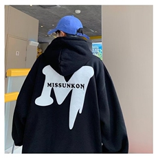 350g华棉潮牌印花连帽卫衣男女休闲春秋宽松时尚上衣5021-P43网图，女装卫衣/绒衫，电商B245