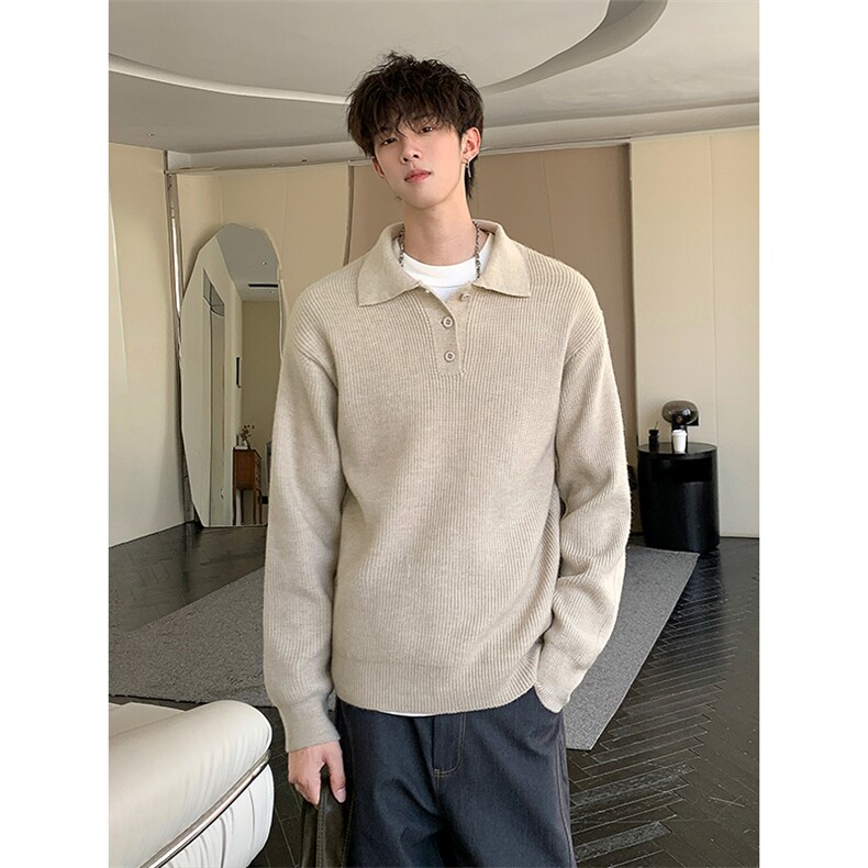 软糯针织衫polo领毛衣长袖休闲简约百搭纯色男5Q4083-TP60108,男装针织衫/毛衣,电商A102