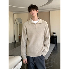 软糯针织衫polo领毛衣长袖休闲简约百搭纯色男5Q4083-TP60108，男装针织衫/毛衣，电商A102