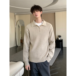 软糯针织衫polo领毛衣长袖休闲简约百搭纯色男5Q4083-TP60108图片