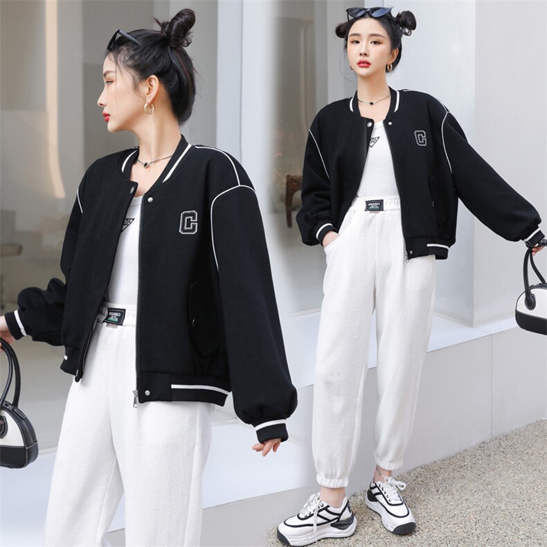 2025年春秋季新款简洁大方时尚设计感拼接网红小香风百搭外套女,女装短外套,天丽