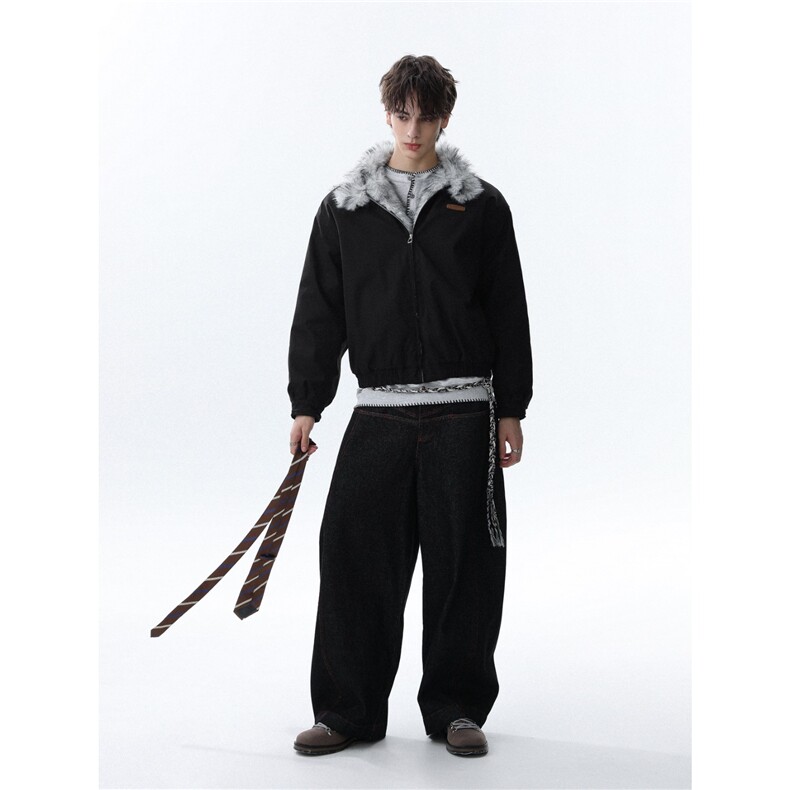 网图复古毛领座山雕立领夹克棉服工装棉衣外套A025-HY1219-P85,男装夹克,电商A025