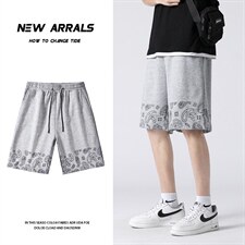 2025夏季短裤男潮流腰果花短裤男五分裤A210-K8515-P25控39，男装牛仔裤，星座210-3