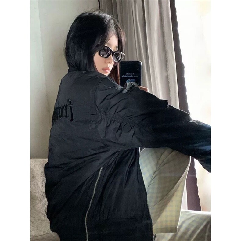 刺绣新款冬季美式大码棒球服加厚百搭男设计胖子高街潮牌宽松外套,女装短外套,四季星座505