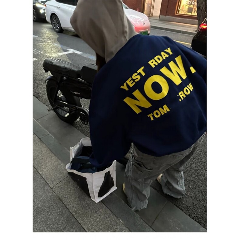 藏青色重磅连帽卫衣男春季高级感美式cleanfit硬挺短款情侣装外套,女装短外套,四季星座505