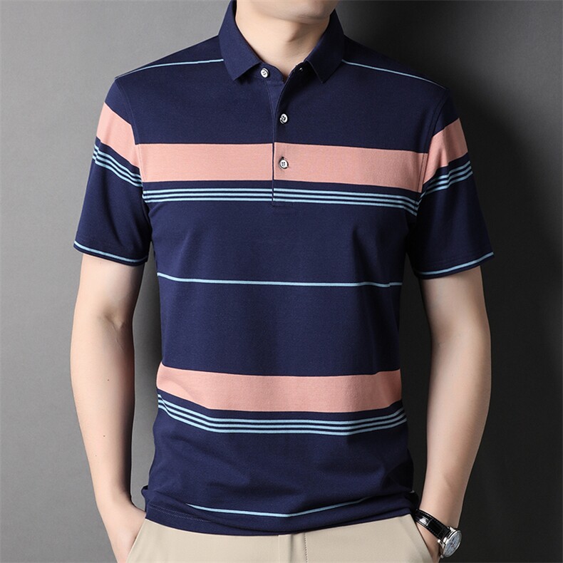 2024夏季商务休闲中年男士翻领简约中青年男装POLO衫SFT3125-P62，男装Polo衫，星座1105-3