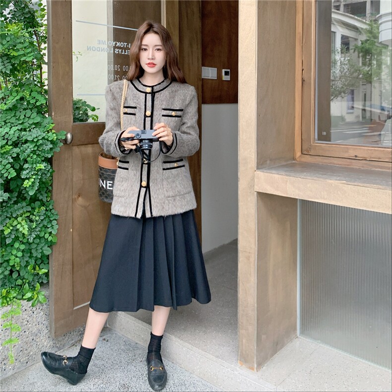 轻奢高级感小香风毛呢外套女秋冬2025新款小个子独特超好看高级感,女装毛呢外套,2C327