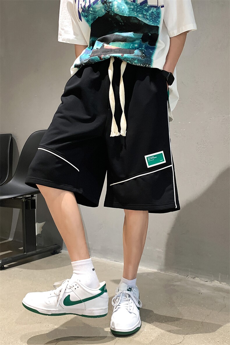 2025夏季港风休闲运动宽松五分短裤B266-DK08-P30,男装牛仔裤,星座B257-1