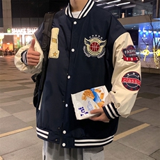 秋款棒球服夹克外套男潮牌潮流字母刺绣情侣学生22129-P80控128，男装夹克，星座717