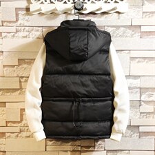 2021秋冬新砖墙日系大码小仙鹤保暖加厚棉马甲连帽外套男M723-P75，男装背心/马甲，电商A001